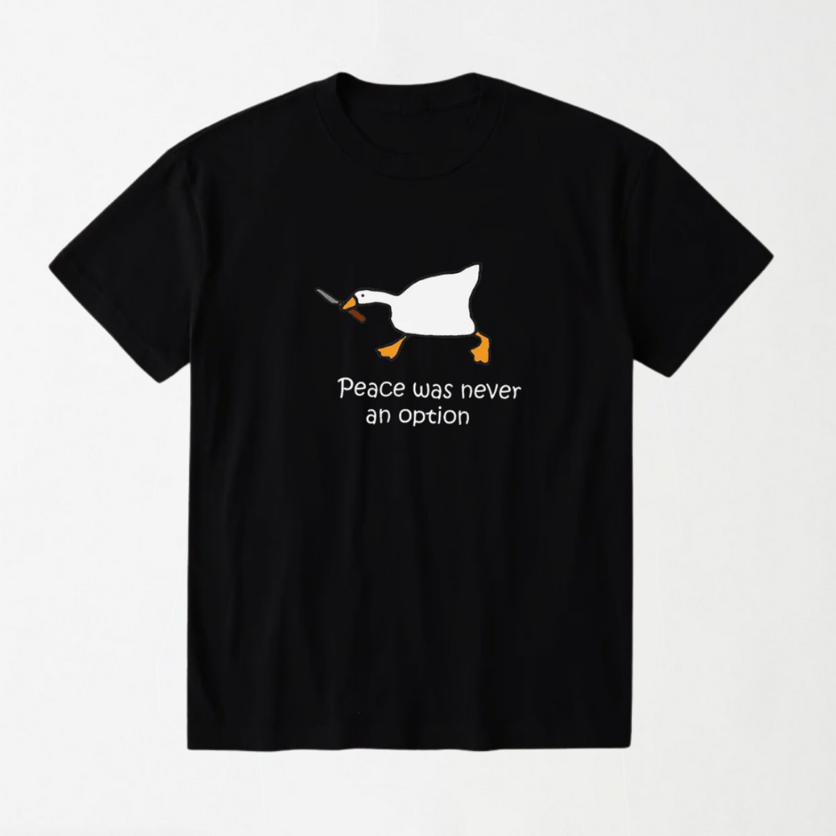 Peace Was Never An Option - Round Neck Unisex T Shirt S - Premium Unisex Graphic T-Shirt | LEKSI Pakistan