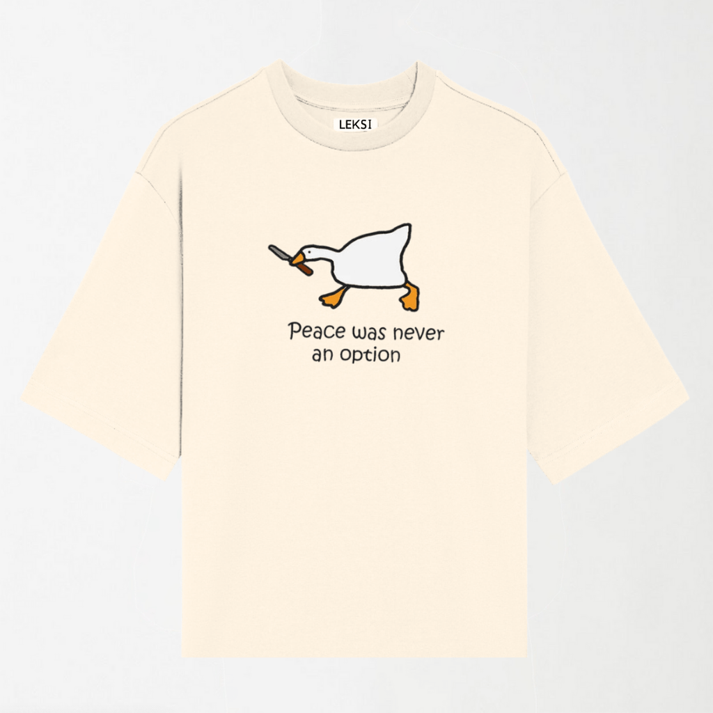 Peace Was Never An Option - Round Neck Unisex T Shirt S - Premium Unisex Graphic T-Shirt | LEKSI Pakistan