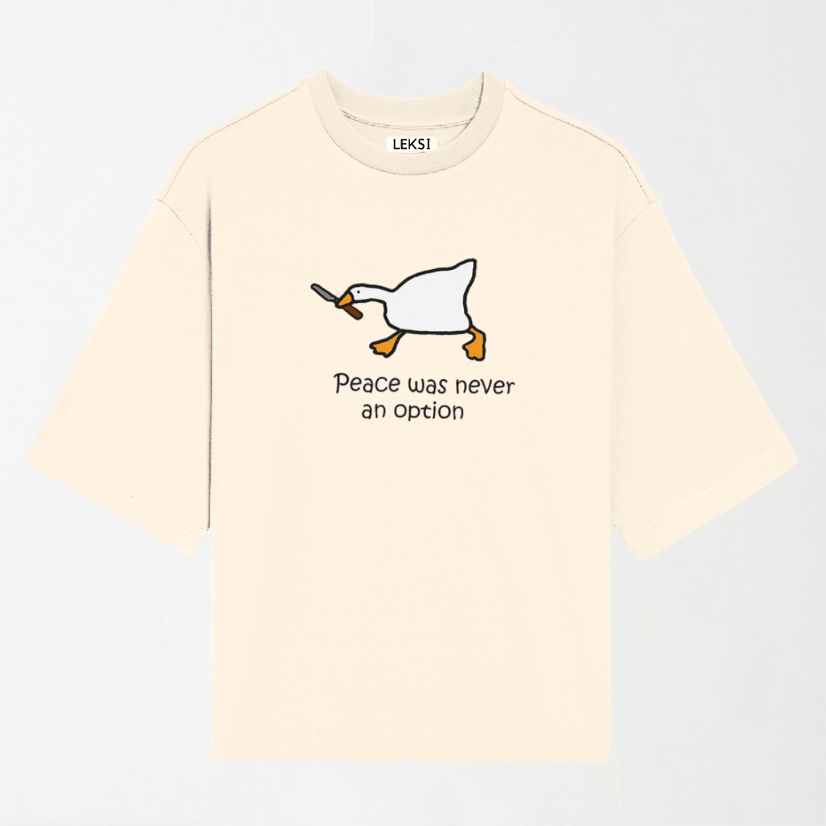 Peace Was Never An Option - Round Neck Unisex T Shirt S - Premium Unisex Graphic T-Shirt | LEKSI Pakistan