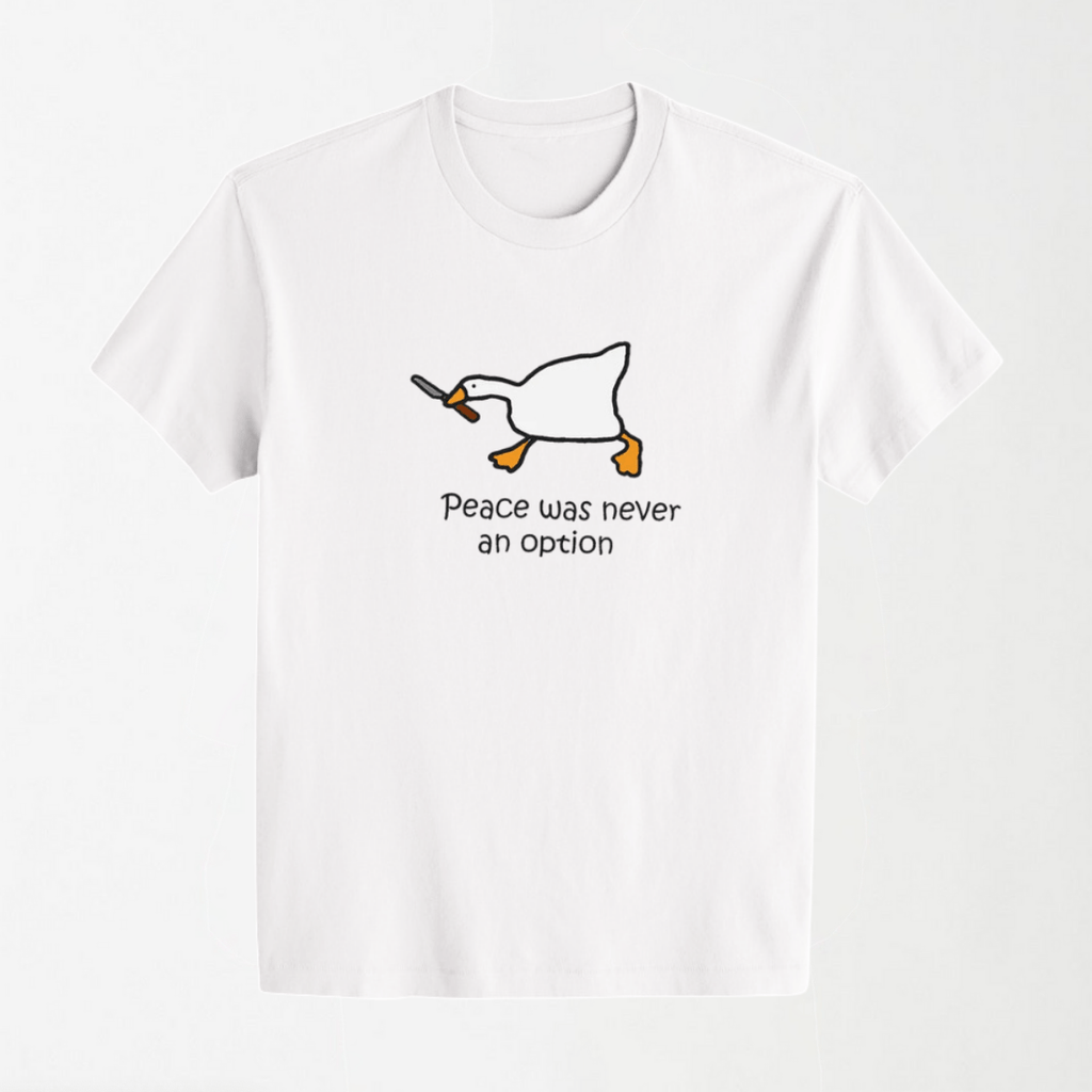 Peace Was Never An Option - Round Neck Unisex T Shirt S - Premium Unisex Graphic T-Shirt | LEKSI Pakistan