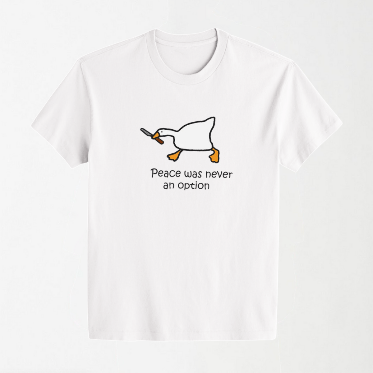 Peace Was Never An Option - Round Neck Unisex T Shirt S - Premium Unisex Graphic T-Shirt | LEKSI Pakistan