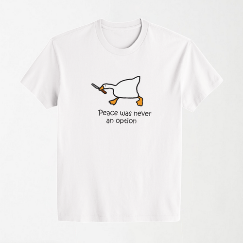 Peace Was Never An Option - Round Neck Unisex T Shirt S - Premium Unisex Graphic T-Shirt | LEKSI Pakistan