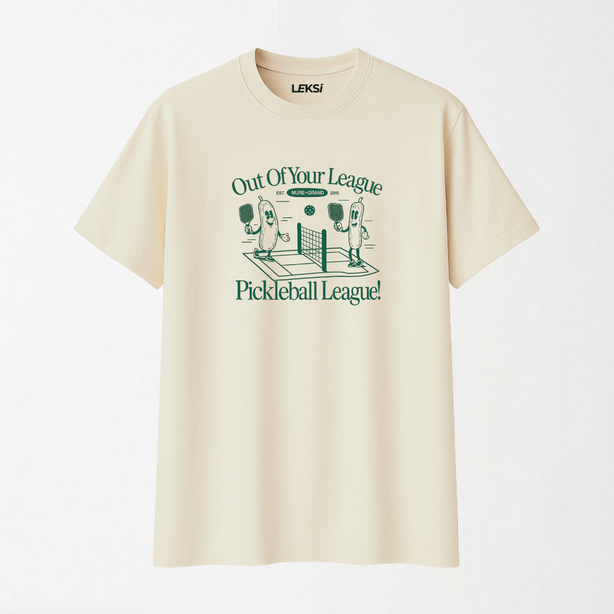 Pickleball League - Round Neck Unisex T Shirt S - Premium Unisex Graphic T-Shirt | LEKSI Pakistan