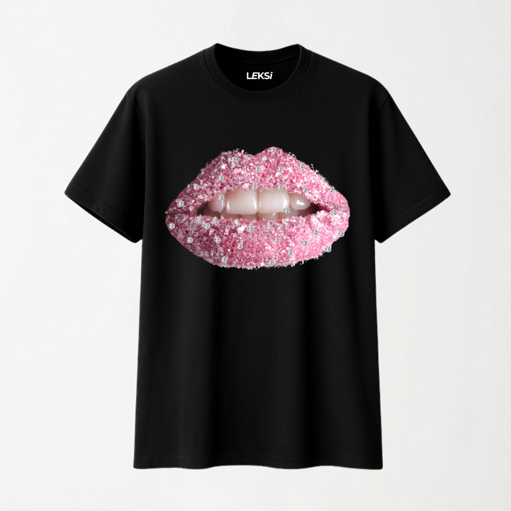 Pink Lip Wash - Round Neck Unisex T Shirt S - Premium Unisex Graphic T-Shirt | LEKSI Pakistan