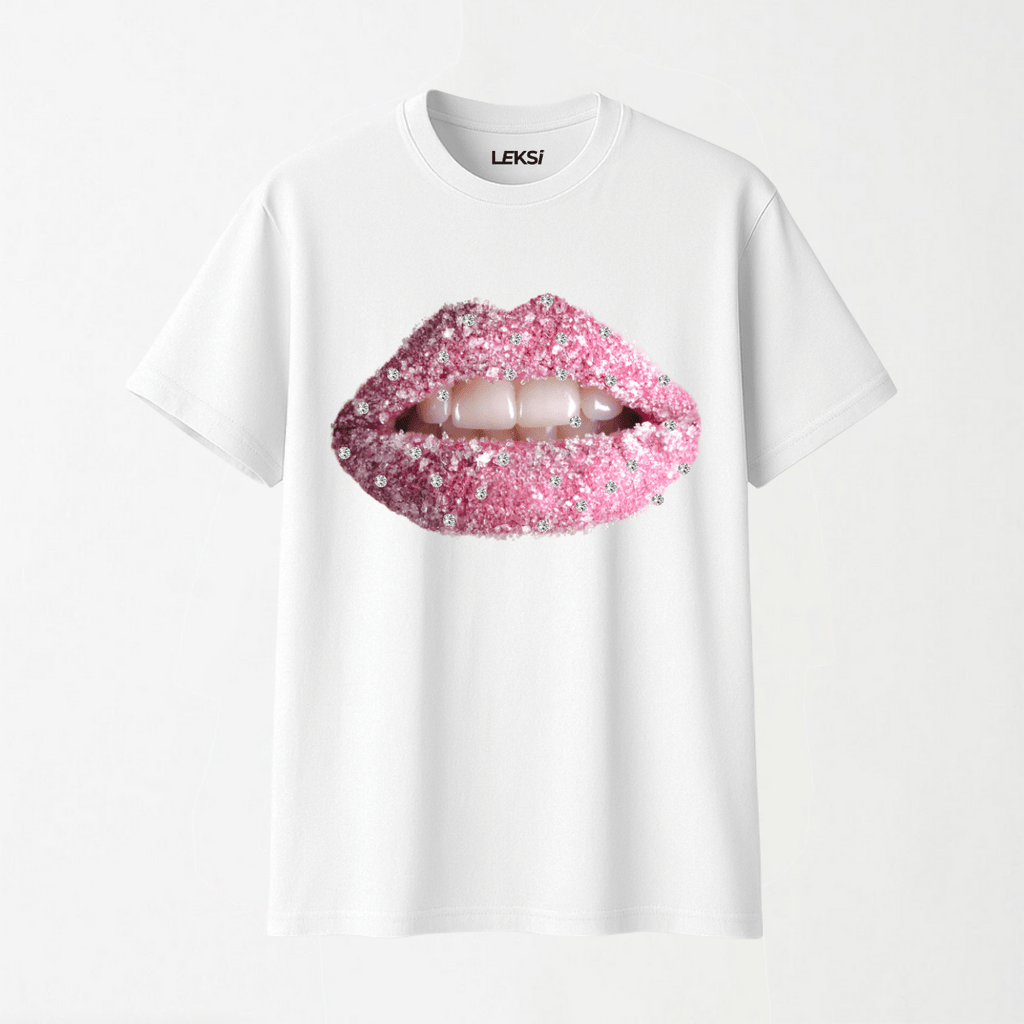 Pink Lip Wash - Round Neck Unisex T Shirt S - Premium Unisex Graphic T-Shirt | LEKSI Pakistan
