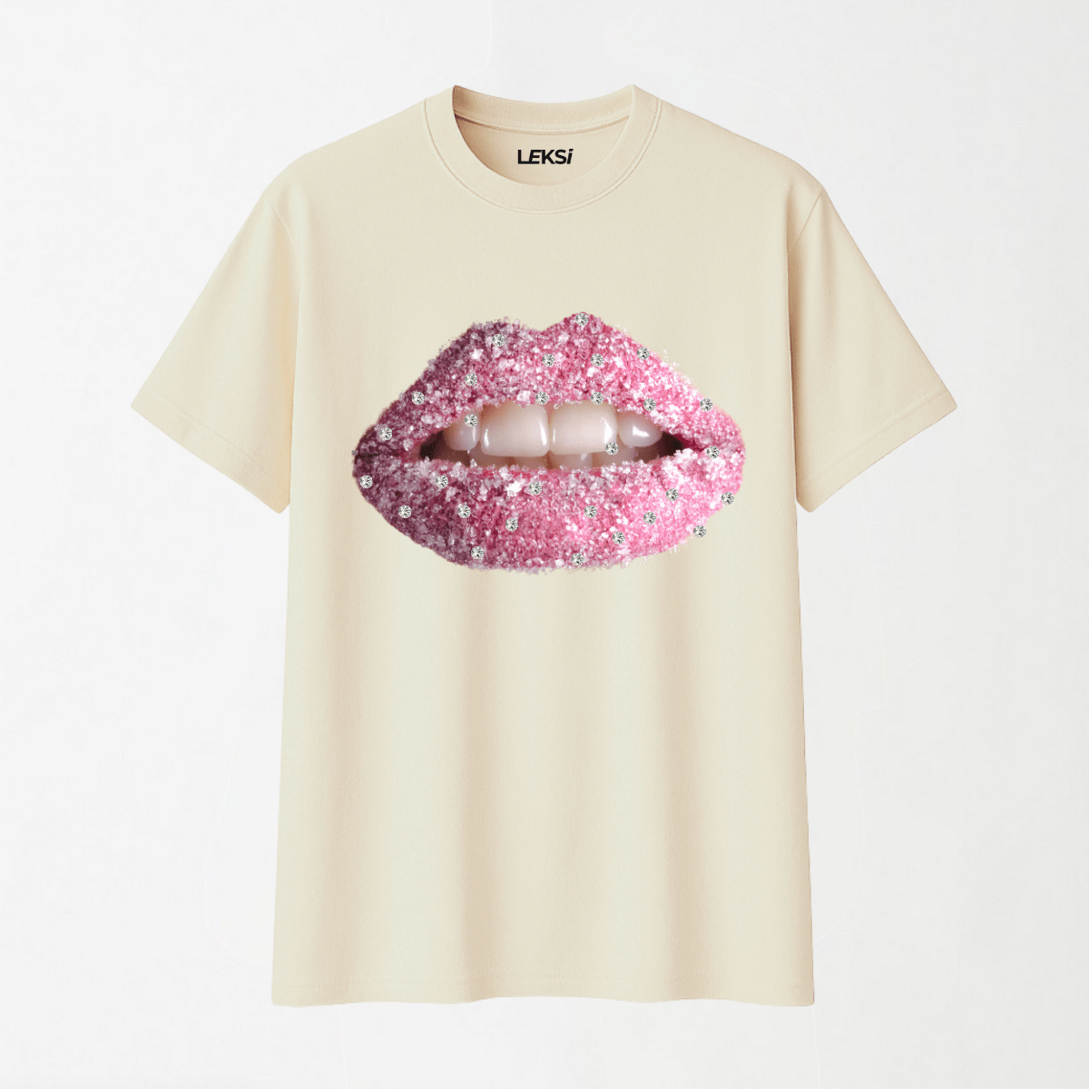 Pink Lip Wash - Round Neck Unisex T Shirt S - Premium Unisex Graphic T-Shirt | LEKSI Pakistan