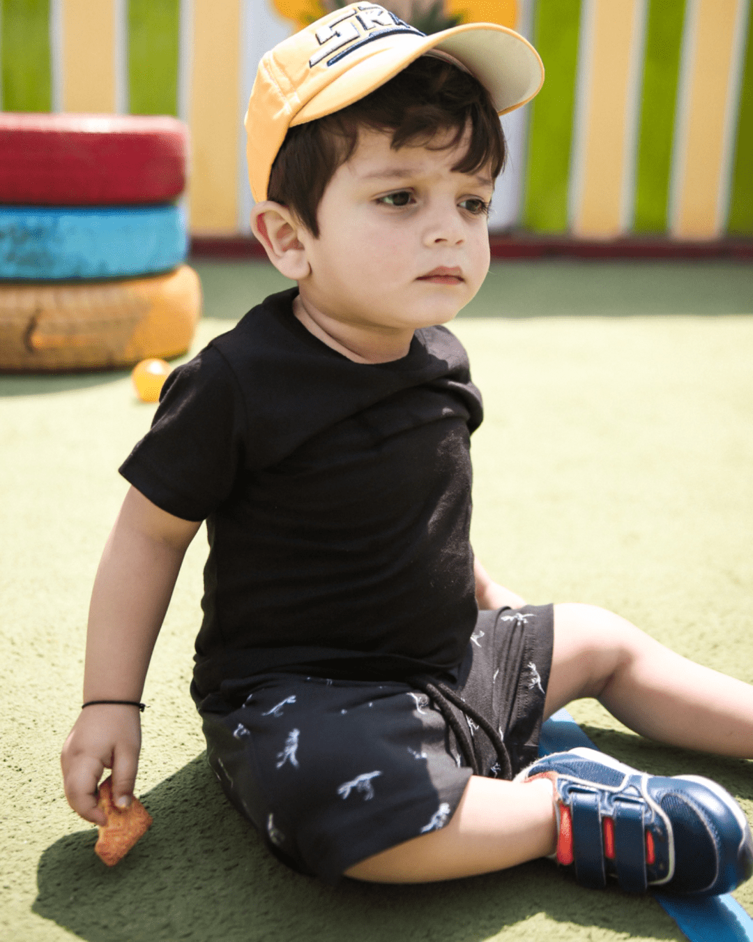 Plain Black Unisex Kids T-Shirt 3 - 6 Months - Premium Unisex | LEKSI Pakistan