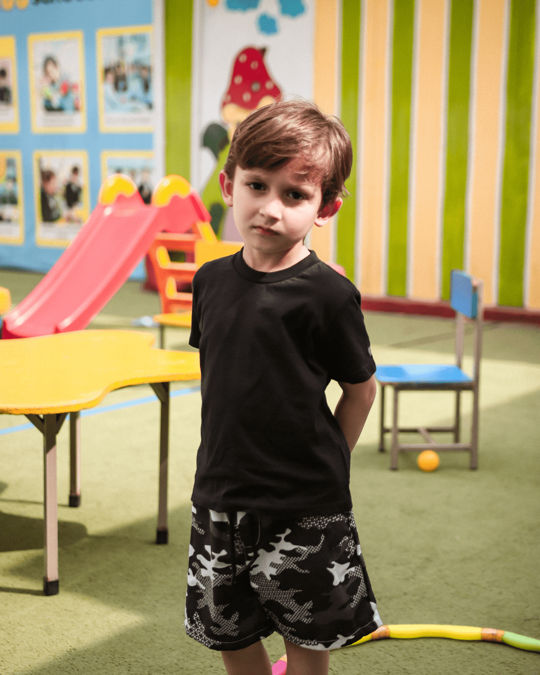Plain Black Unisex Kids T-Shirt 3 - 6 Months - Premium Unisex | LEKSI Pakistan