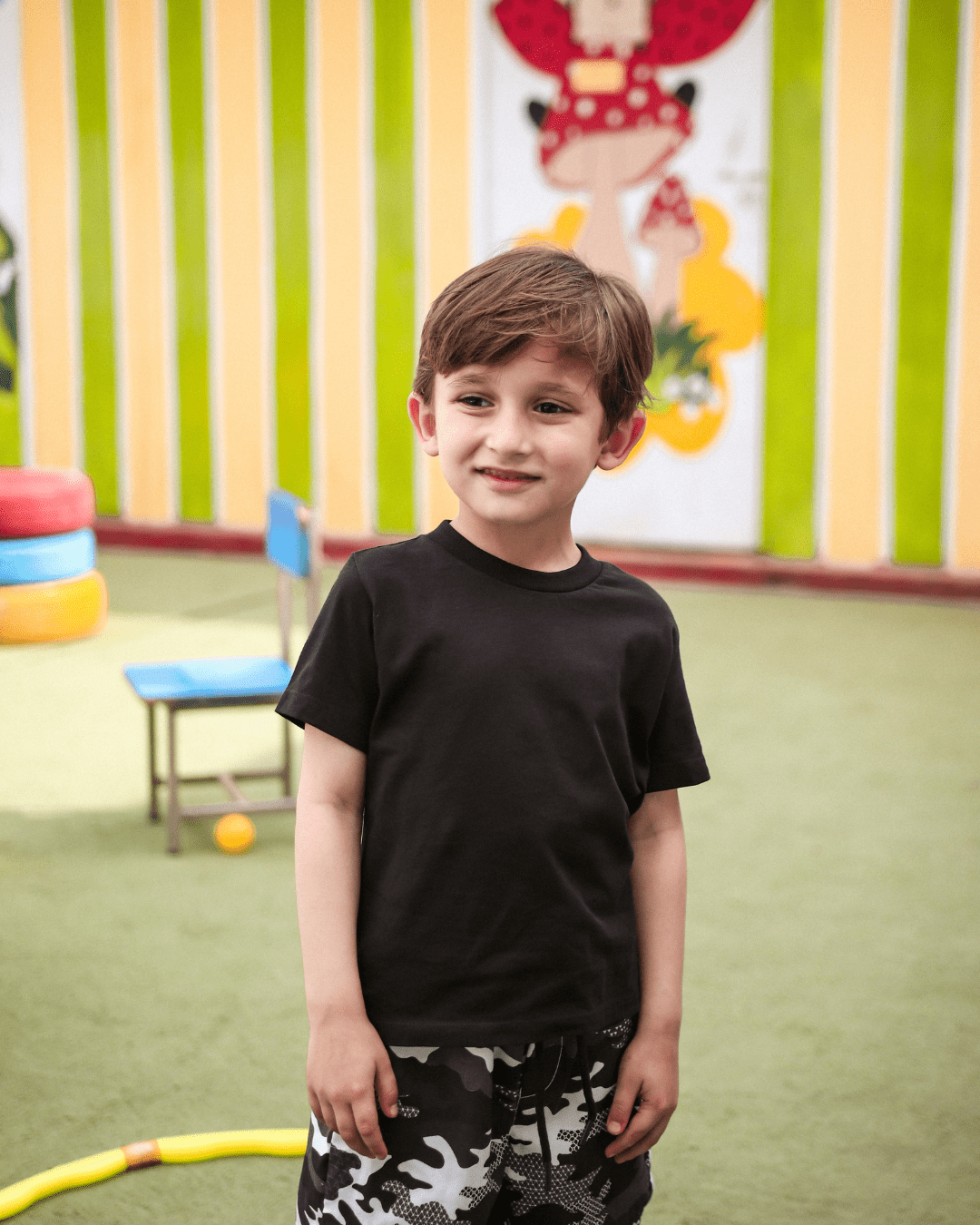 Plain Black Unisex Kids T-Shirt 3 - 6 Months - Premium Unisex | LEKSI Pakistan