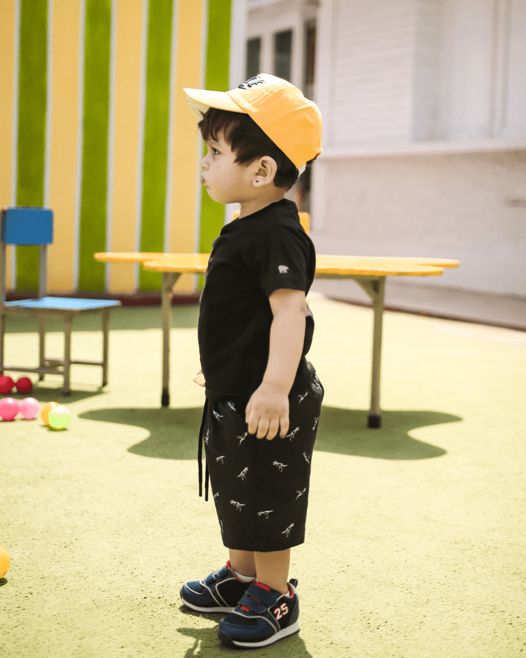 Plain Black Unisex Kids T-Shirt 3 - 6 Months - Premium Unisex | LEKSI Pakistan