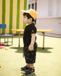 Plain Black Unisex Kids T-Shirt 3 - 6 Months - Premium Unisex | LEKSI Pakistan
