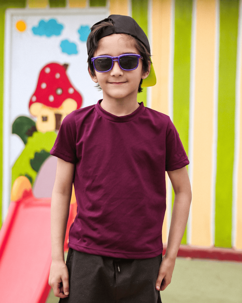 Plain Purple Unisex Kids T-Shirt 3 - 6 Months - Premium Unisex | LEKSI Pakistan