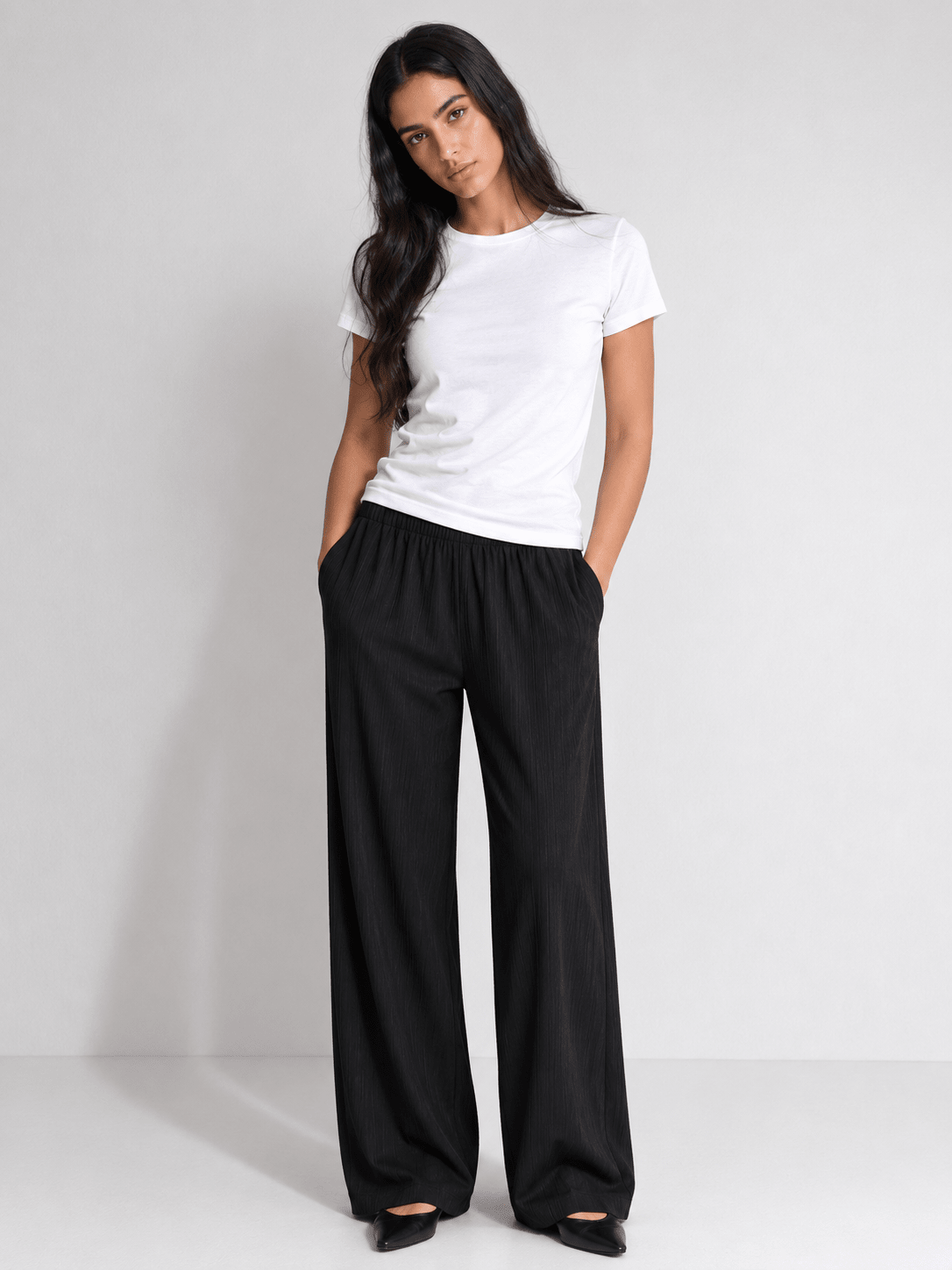 Plissé Straight-Leg Pants XS - Premium Unisex Baggy Pleated Pants | LEKSI Pakistan