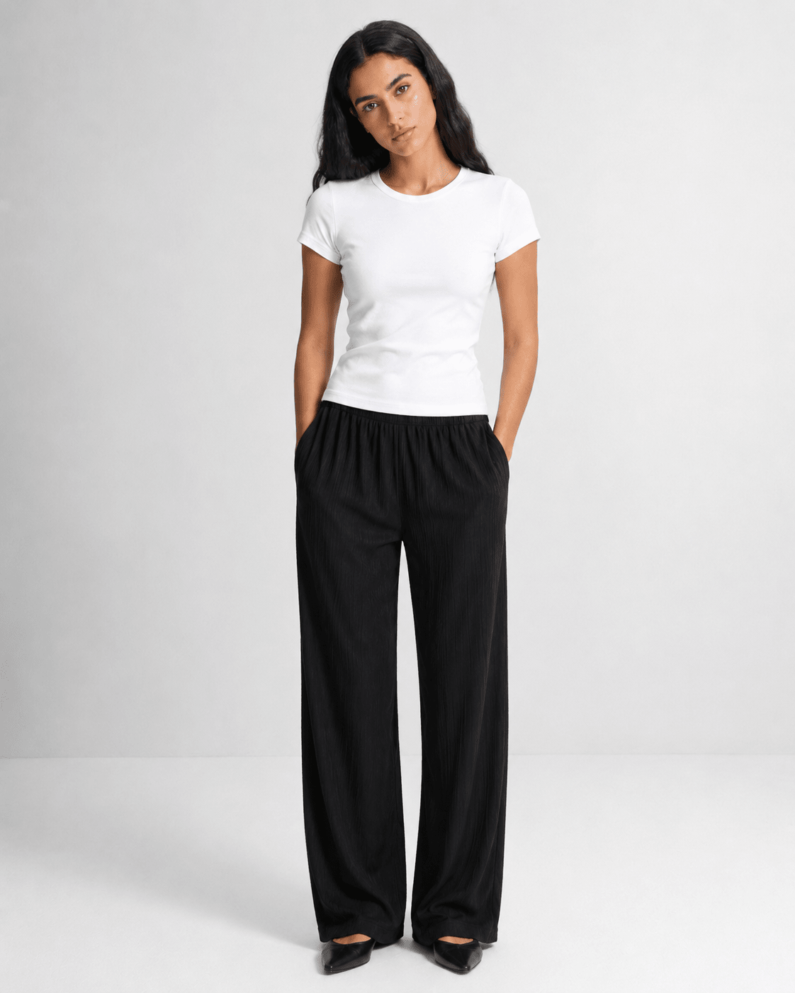 Plissé Straight-Leg Pants XS - Premium Unisex Baggy Pleated Pants | LEKSI Pakistan
