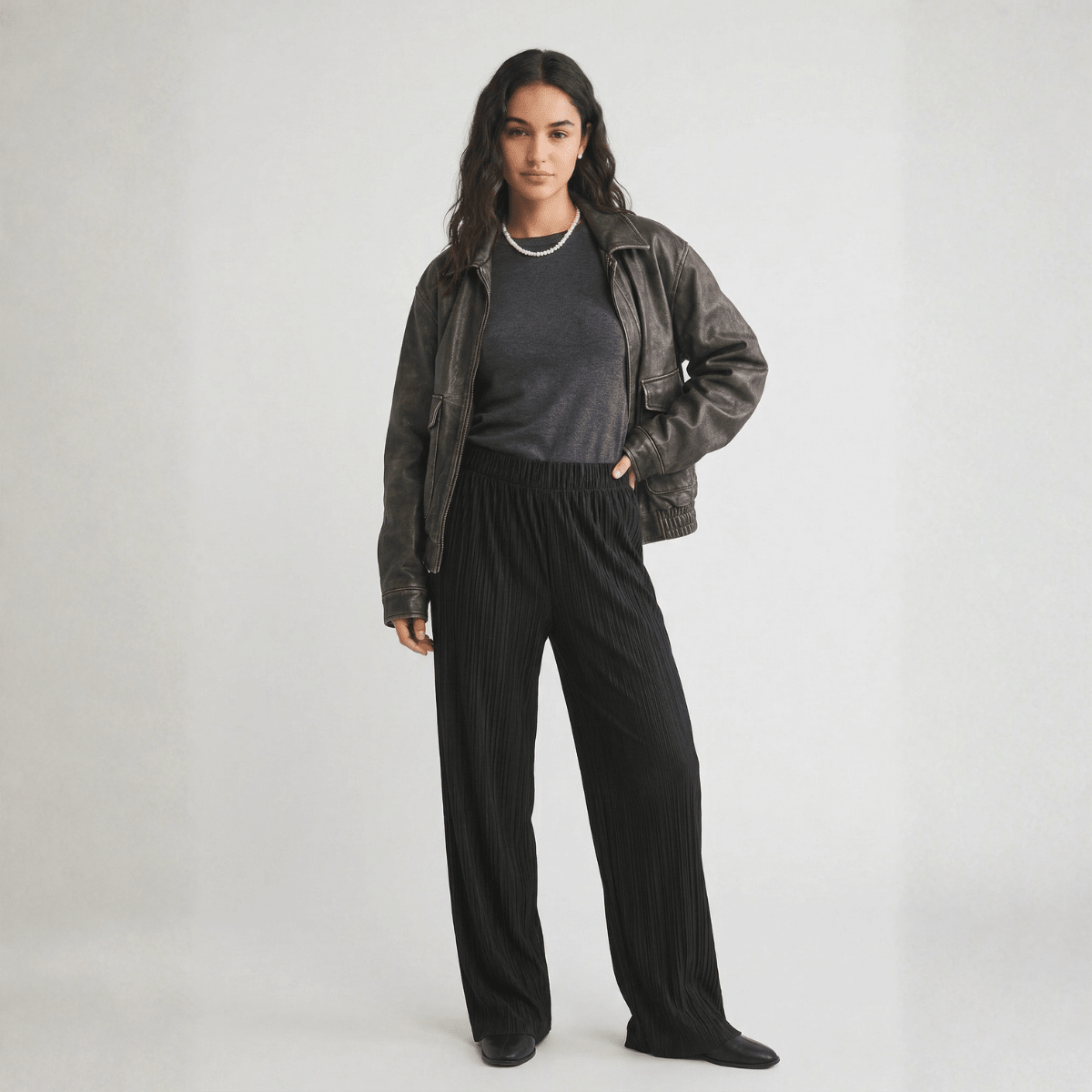 Plissé Straight - Leg Pants XS - Premium Unisex Baggy Pleated Pants | LEKSI Pakistan