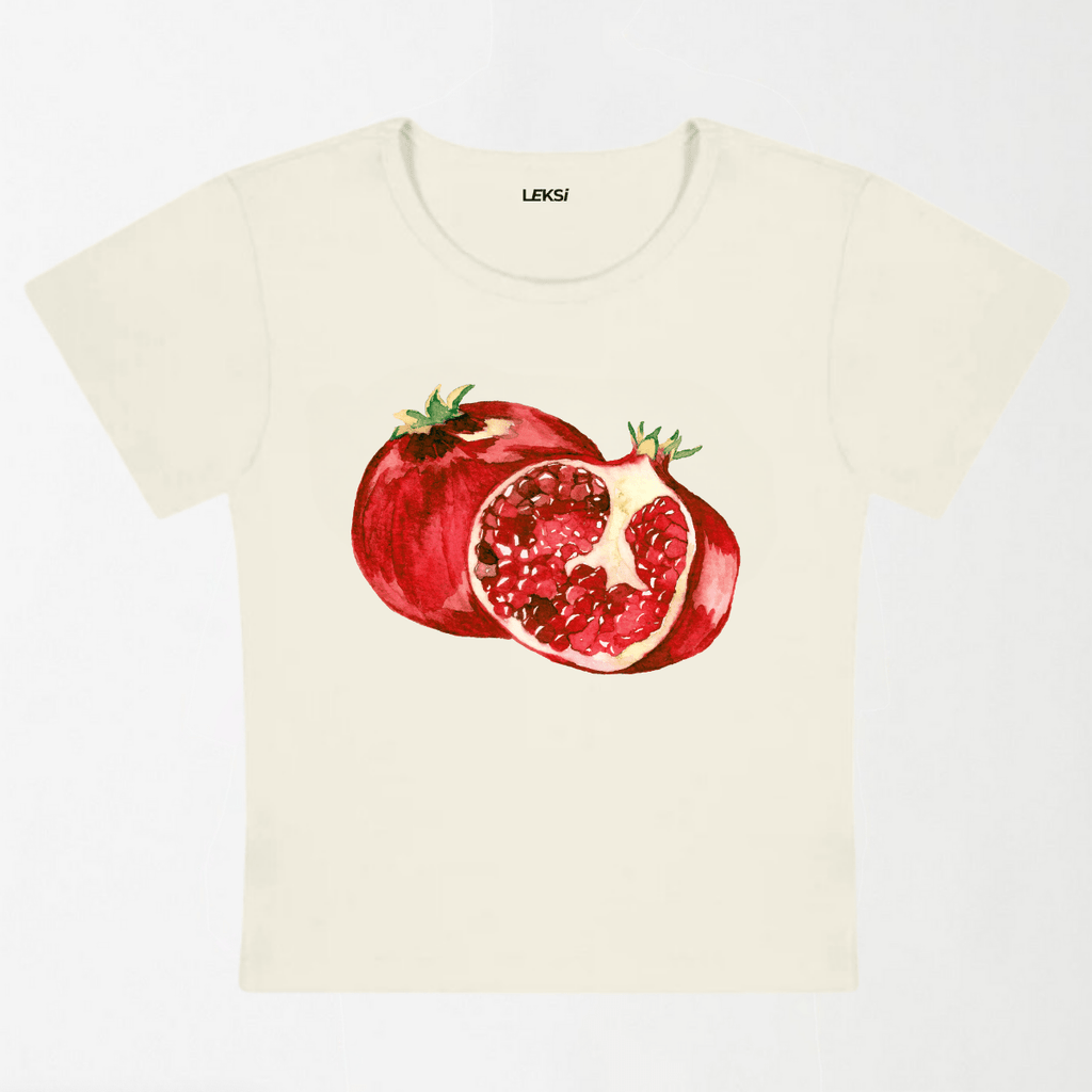 Pomegranate Y2K Baby Tee XXS - Premium Unisex | LEKSI Pakistan