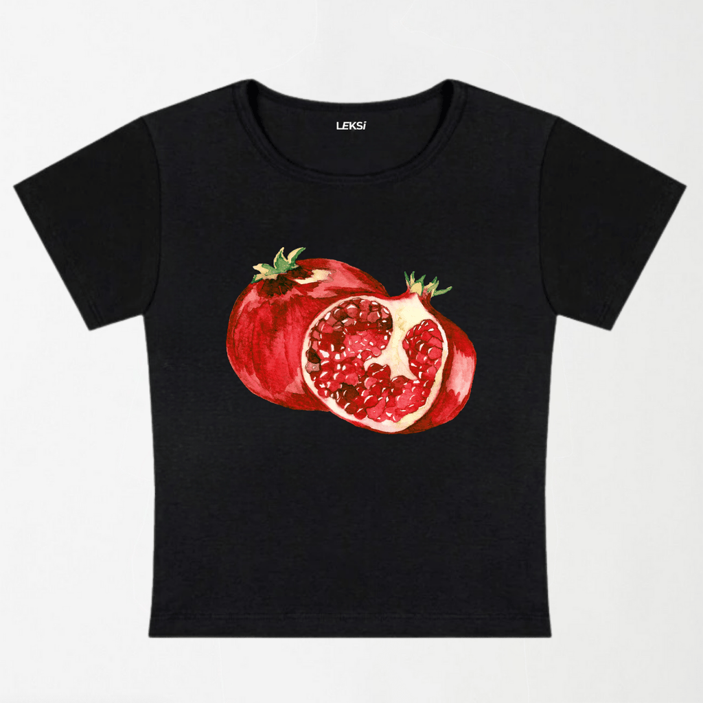 Pomegranate Y2K Baby Tee XXS - Premium Unisex | LEKSI Pakistan