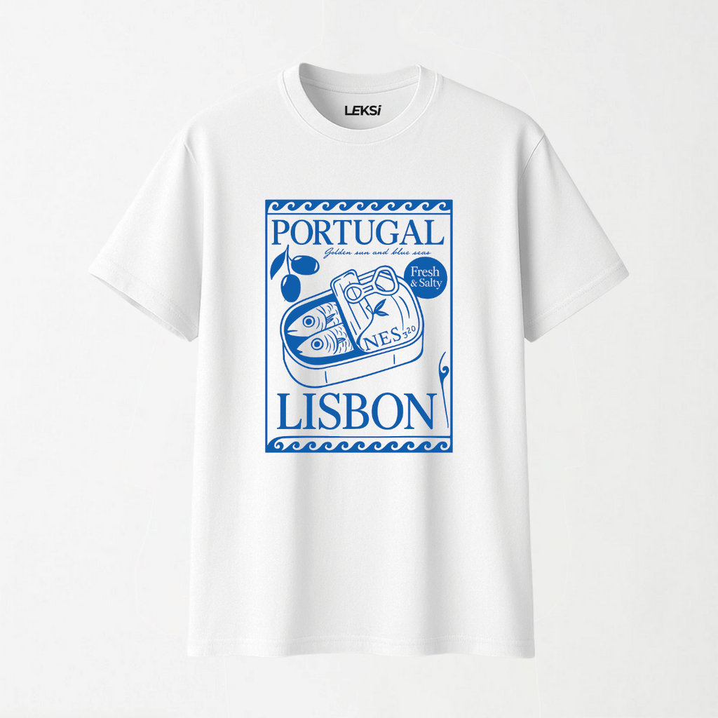 Portugal Lisbon - Round Neck Unisex T Shirt S - Premium Unisex Graphic T-Shirt | LEKSI Pakistan