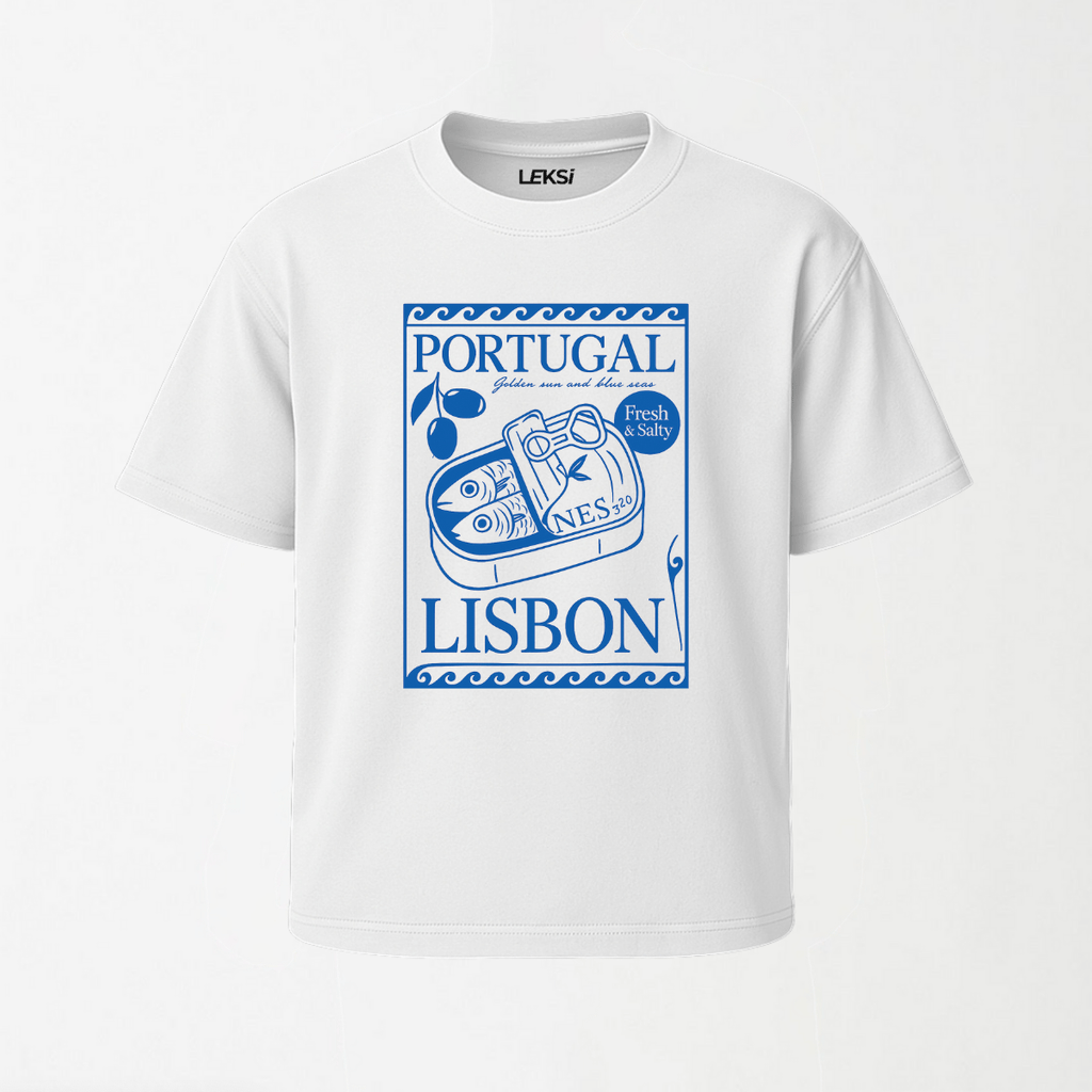Portugal Lisbon - Round Neck Unisex T Shirt S - Premium Unisex Graphic T-Shirt | LEKSI Pakistan