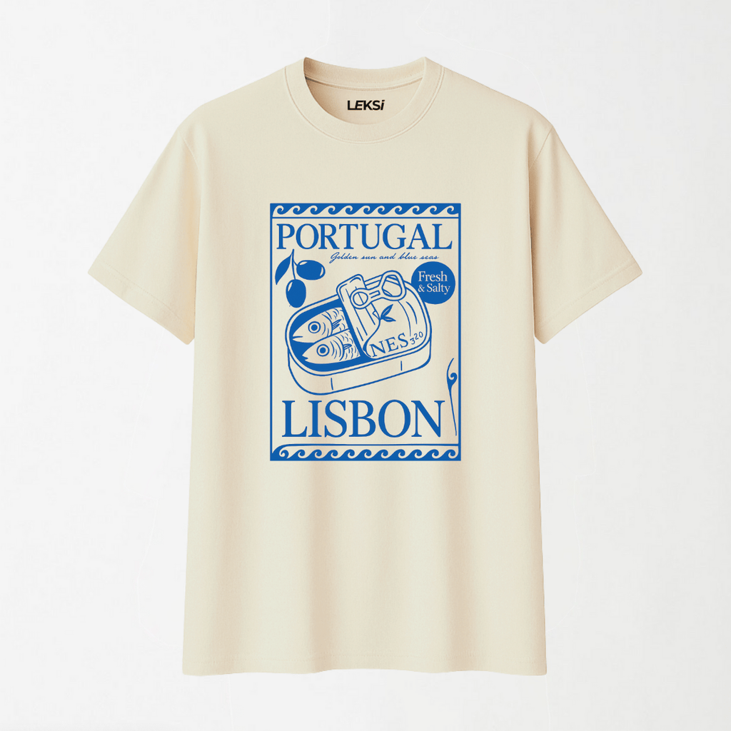Portugal Lisbon - Round Neck Unisex T Shirt S - Premium Unisex Graphic T-Shirt | LEKSI Pakistan