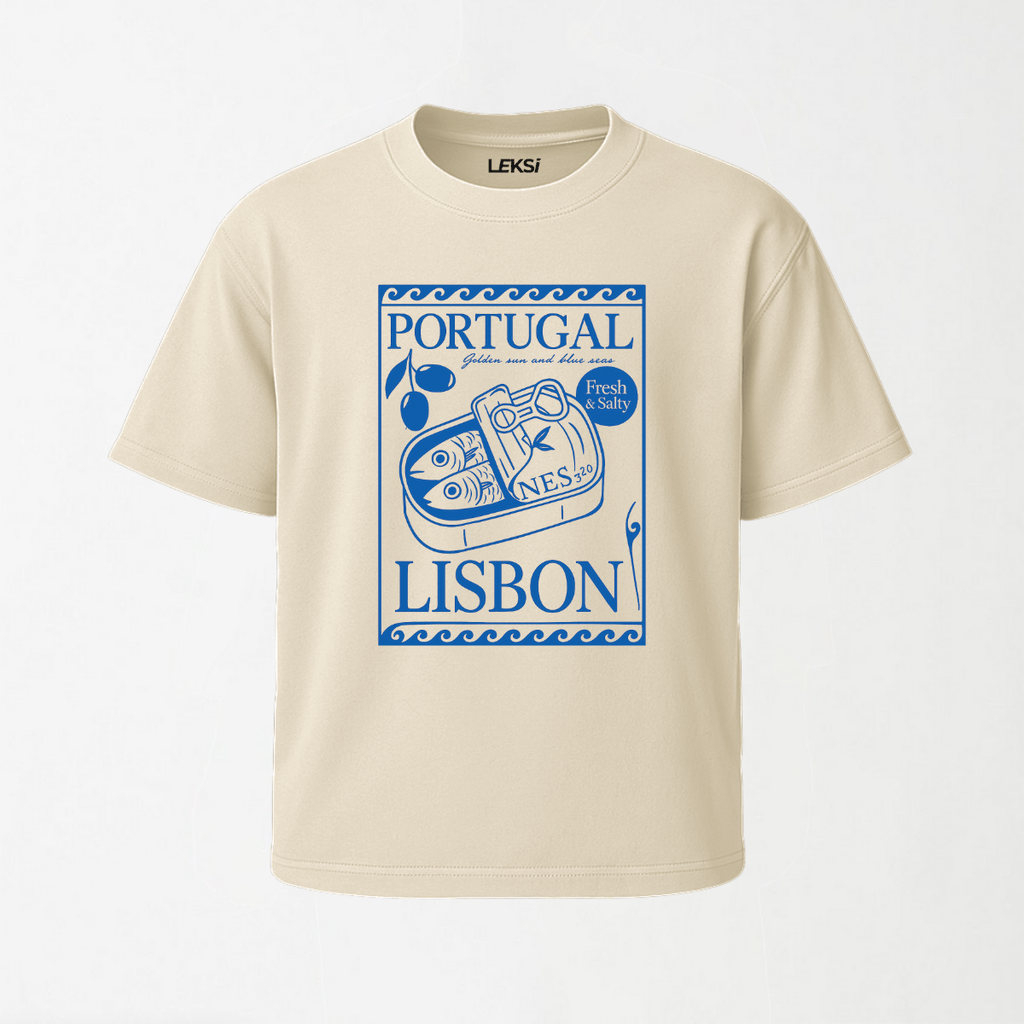 Portugal Lisbon - Round Neck Unisex T Shirt S - Premium Unisex Graphic T-Shirt | LEKSI Pakistan