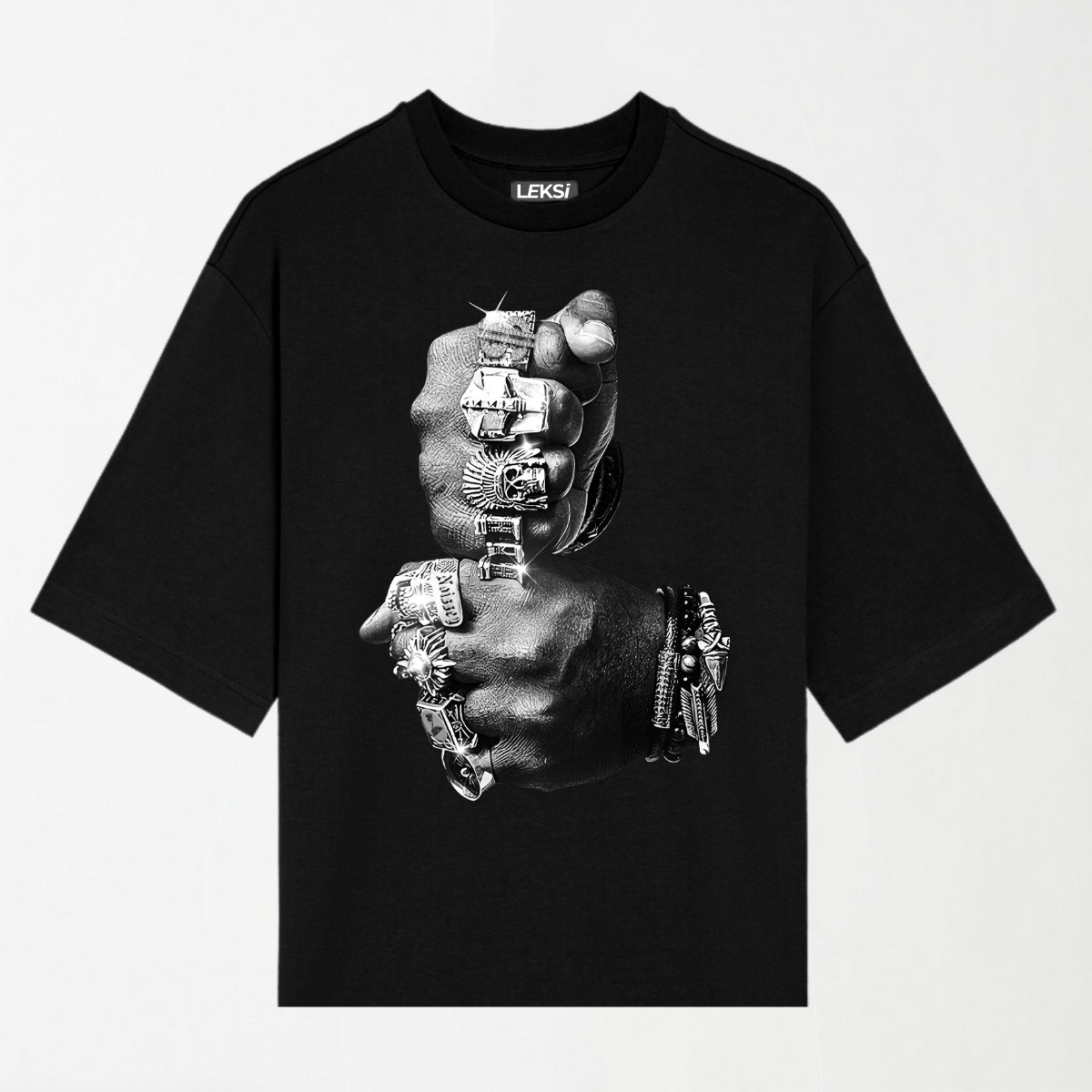 Power Hand - Round Neck Unisex T Shirt S - Premium Unisex Graphic T-Shirt | LEKSI Pakistan