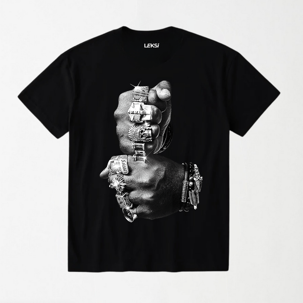 Power Hand - Round Neck Unisex T Shirt S - Premium Unisex Graphic T-Shirt | LEKSI Pakistan