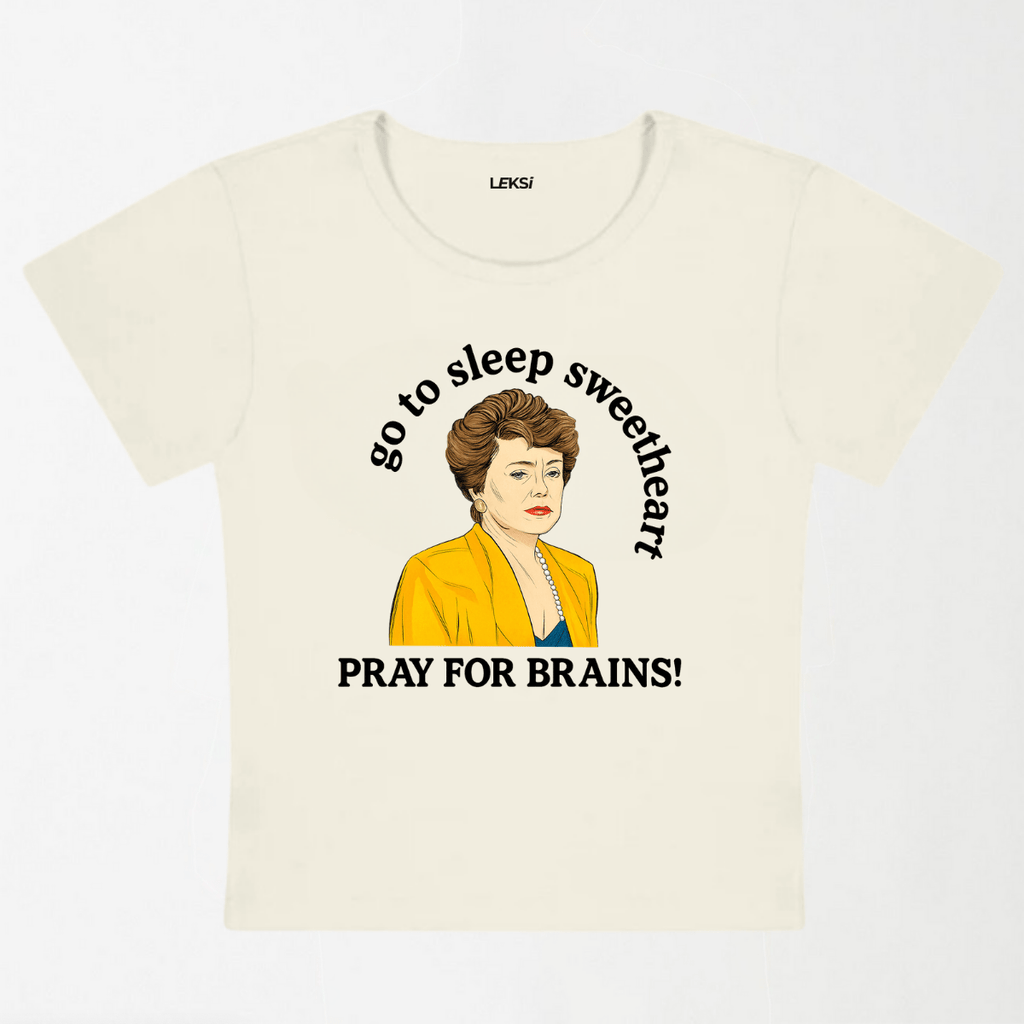 Pray For Brains Y2K Baby Tee XXS - Premium Unisex | LEKSI Pakistan