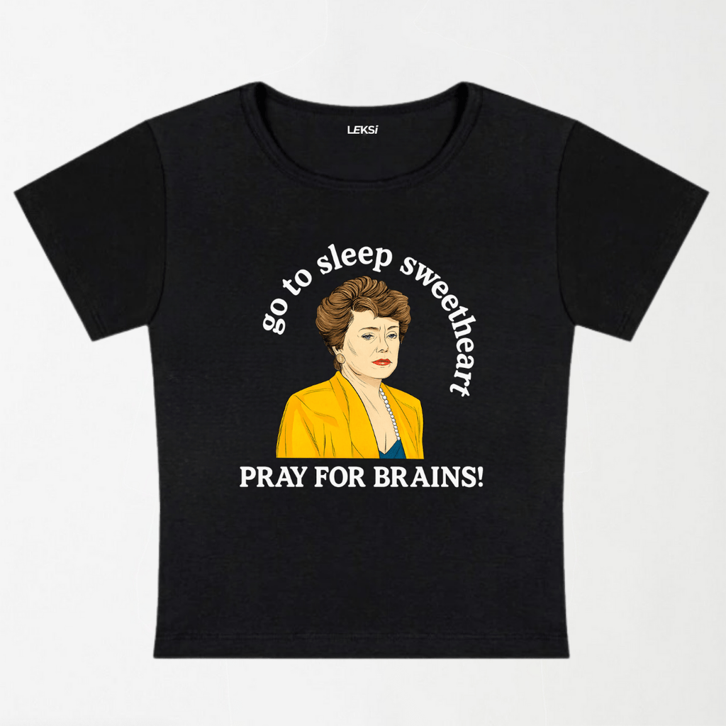 Pray For Brains Y2K Baby Tee XXS - Premium Unisex | LEKSI Pakistan