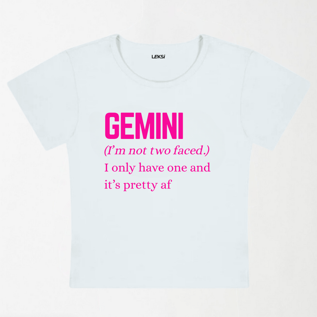 Pretty Gemini Y2K Baby Tee XXS - Premium Unisex | LEKSI Pakistan