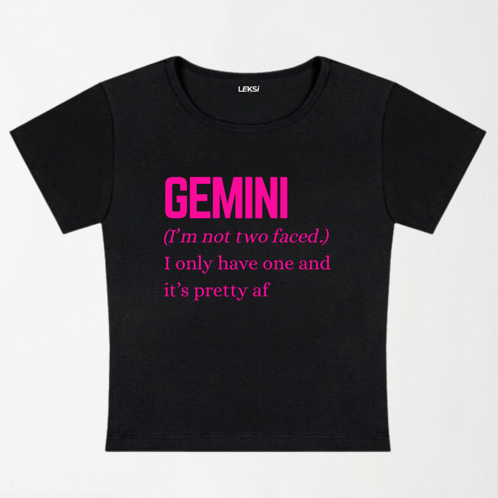 Pretty Gemini Y2K Baby Tee XXS - Premium Unisex | LEKSI Pakistan