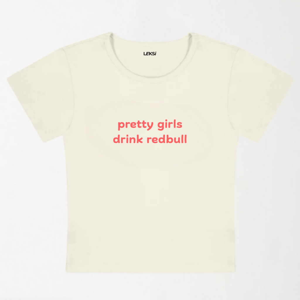 Pretty Girls Drink Redbull Y2K Baby Tee XXS - Premium Unisex | LEKSI Pakistan