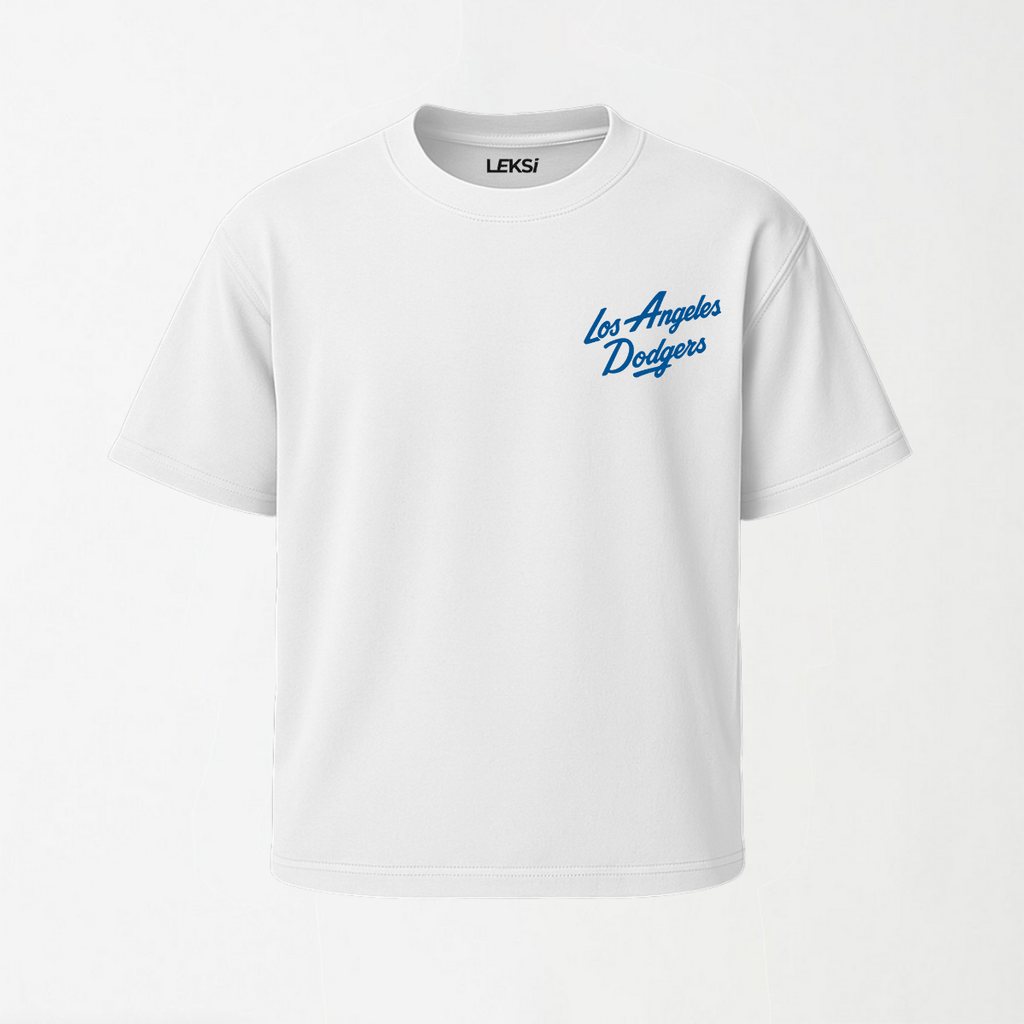 Pro Standard UO Exclusive MLB Los Angeles Dodgers Team Logo - Round Neck Unisex T Shirt S - Premium Unisex Graphic T-Shirt | LEKSI Pakistan