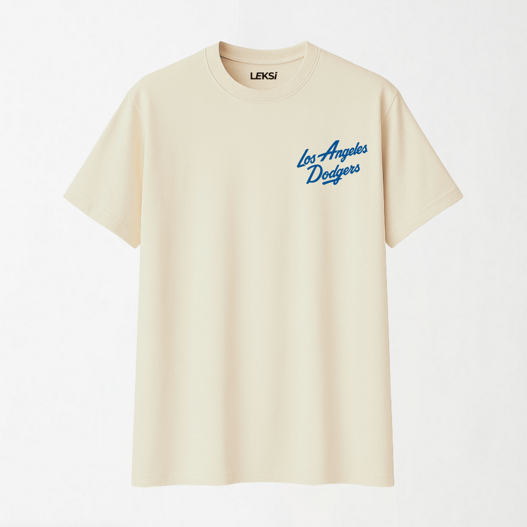 Pro Standard UO Exclusive MLB Los Angeles Dodgers Team Logo - Round Neck Unisex T Shirt S - Premium Unisex Graphic T-Shirt | LEKSI Pakistan