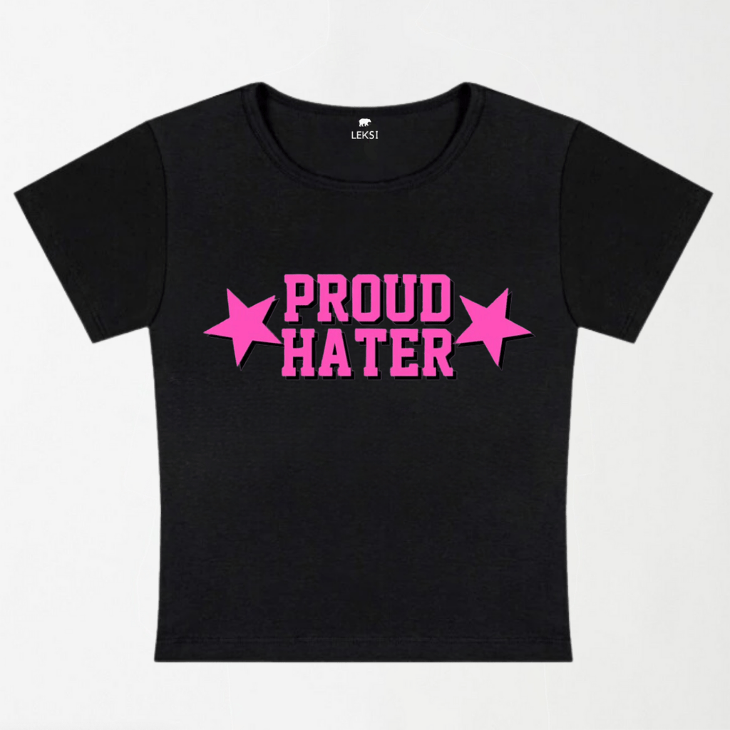 Proud Hater Y2K Baby Tee XXS - Premium Unisex | LEKSI Pakistan