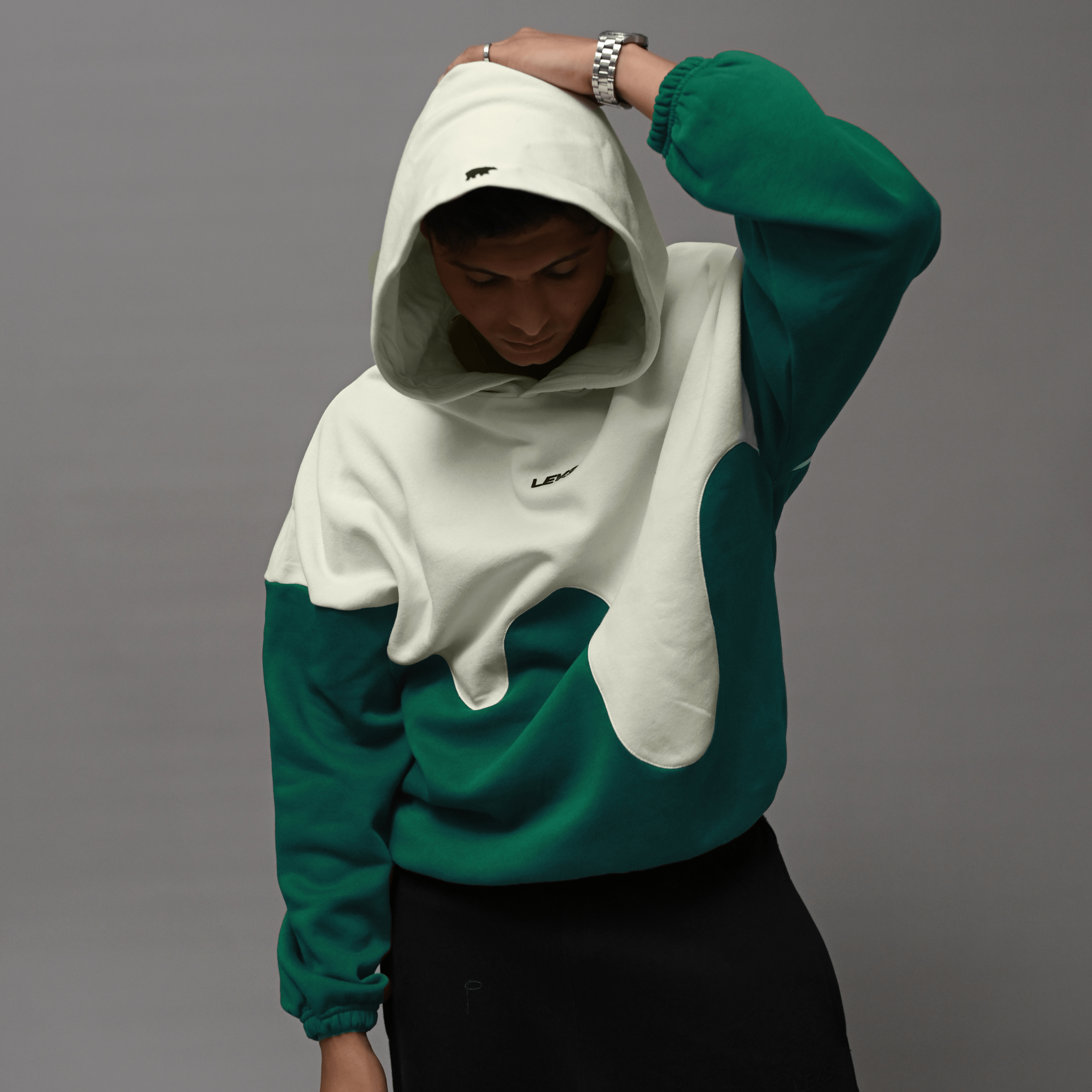 Radar Green Wave Drippy Unisex Hoodie S - Premium Unisex Wavy Hoodie | LEKSI Pakistan