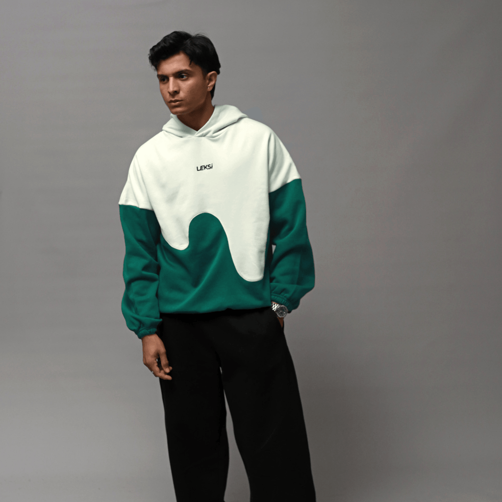 Radar Green Wave Drippy Unisex Hoodie S - Premium Unisex Wavy Hoodie | LEKSI Pakistan