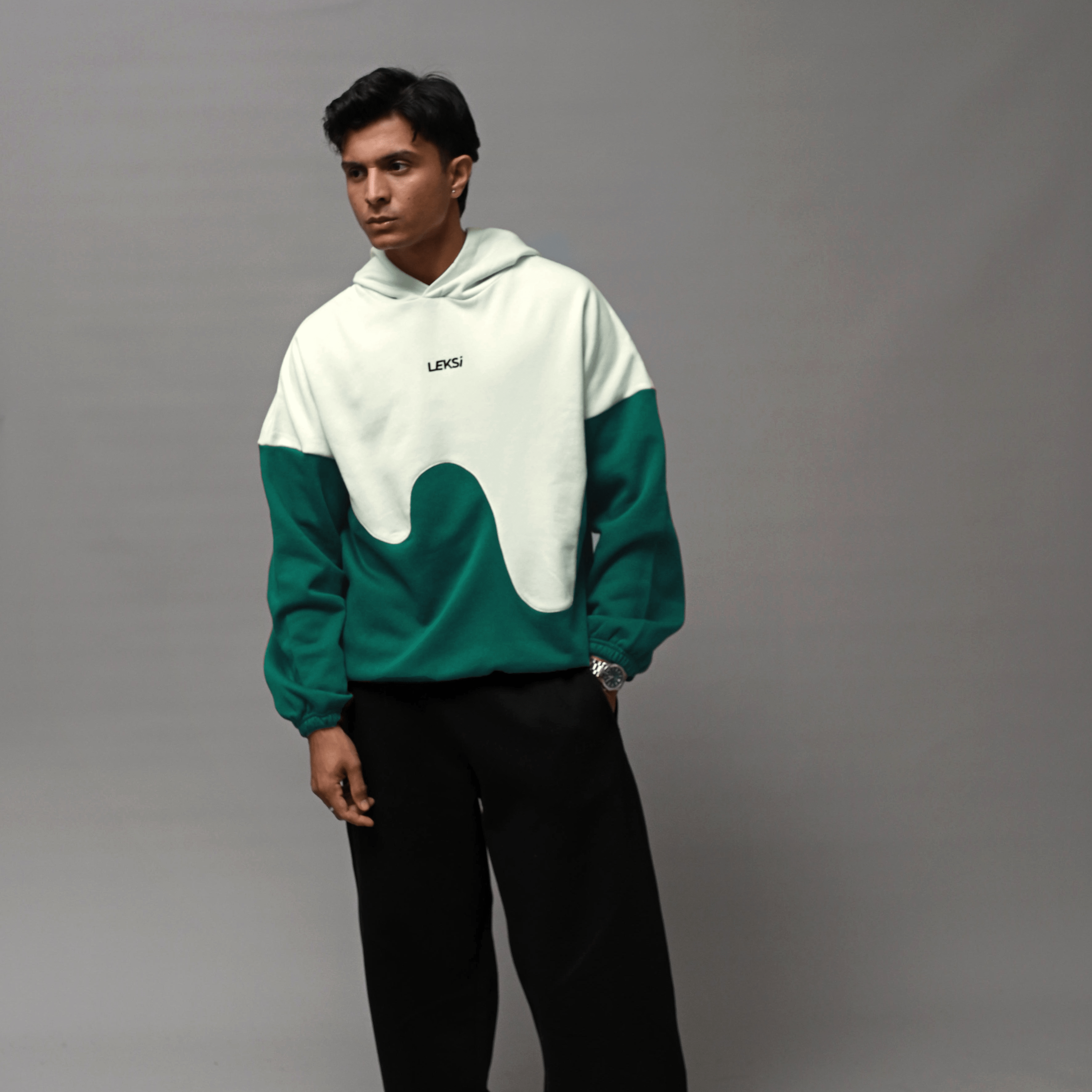 Radar Green Wave Drippy Unisex Hoodie S - Premium Unisex Wavy Hoodie | LEKSI Pakistan