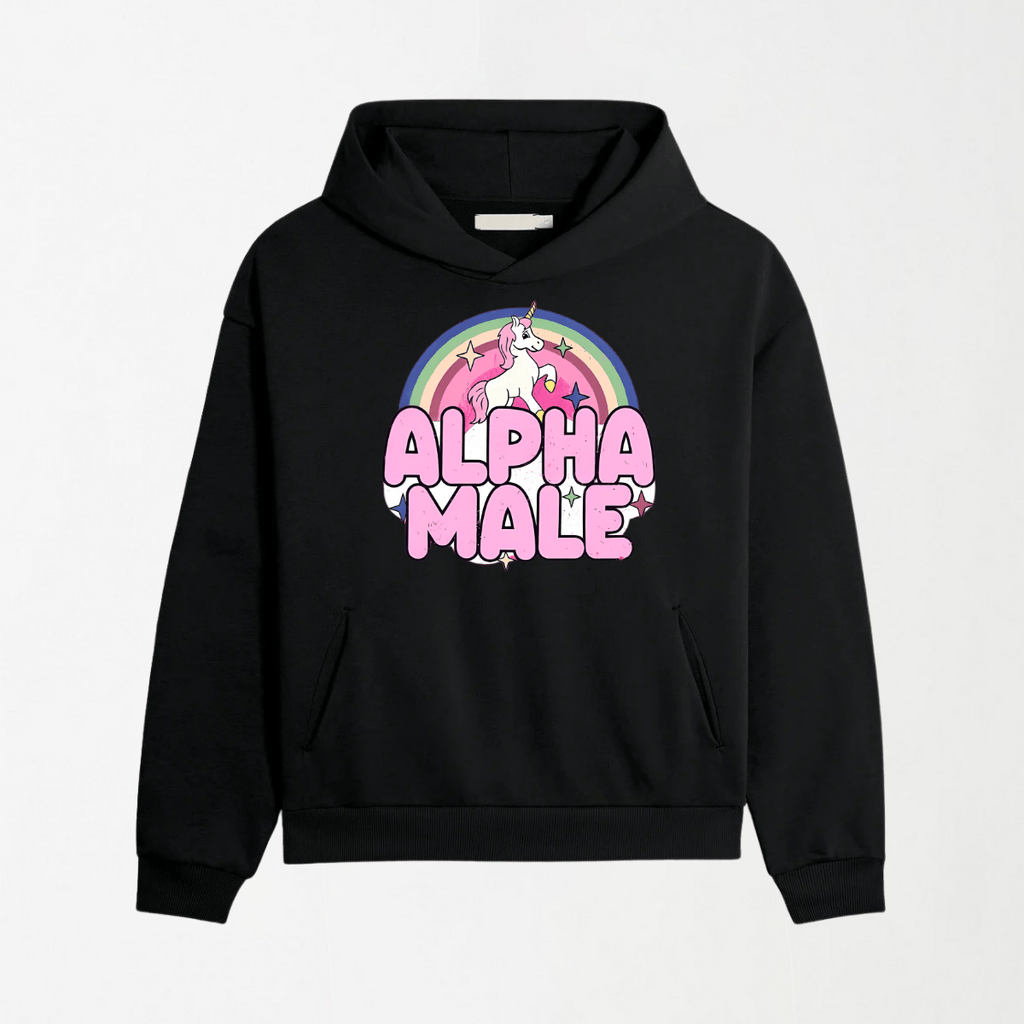 Rainbow Unicorn Alpha Male - Graphic Hoodie S - Premium Unisex | LEKSI Pakistan