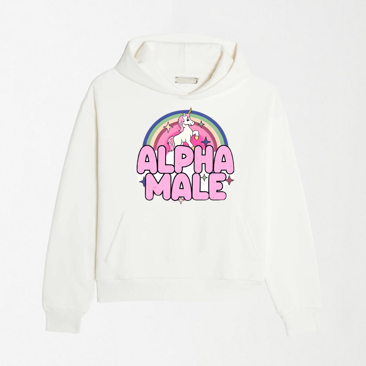 Rainbow Unicorn Alpha Male - Graphic Hoodie S - Premium Unisex | LEKSI Pakistan