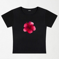 Raspberry Hibiscus Y2K Baby Tee XXS - Premium Unisex | LEKSI Pakistan