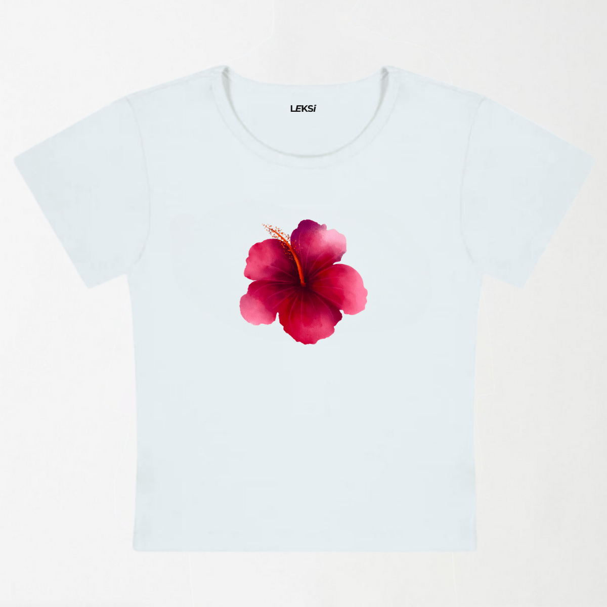 Raspberry Hibiscus Y2K Baby Tee XXS - Premium Unisex | LEKSI Pakistan