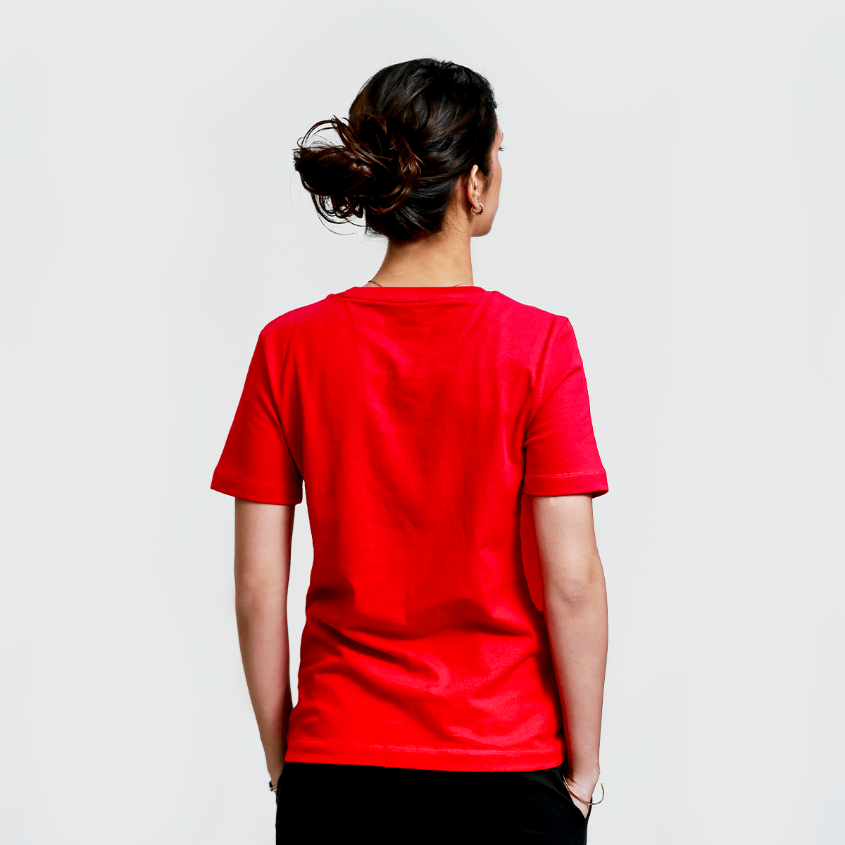 Red Crewneck Women's T-Shirt XS - Premium Unisex | LEKSI Pakistan