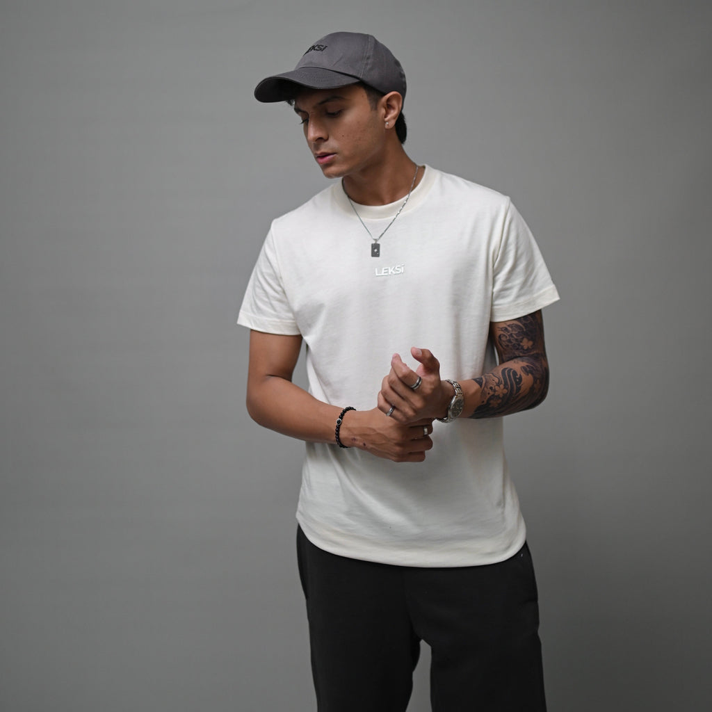 Redefined Off White Round Neck Unisex T-Shirt XS - Premium Unisex | LEKSI Pakistan