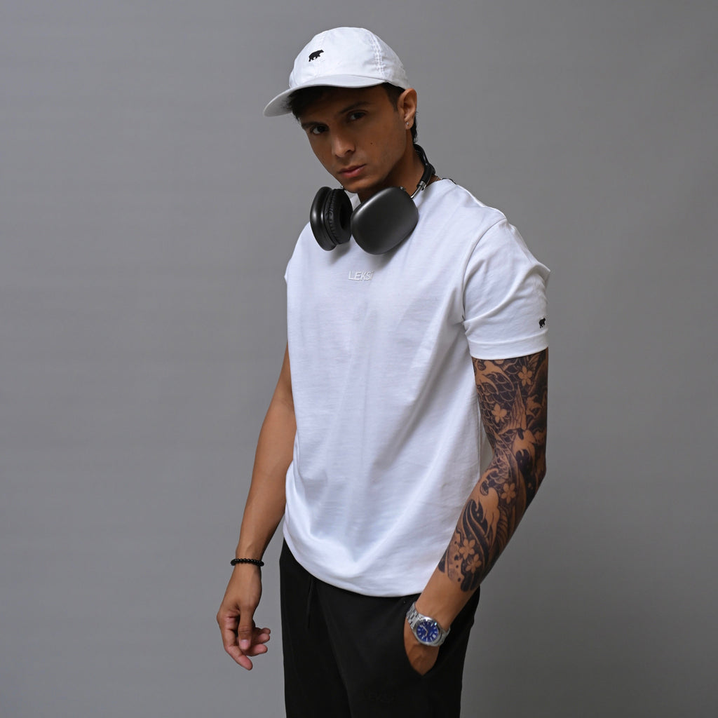 Redefined White Round Neck Unisex T-Shirt XS - Premium Unisex | LEKSI Pakistan