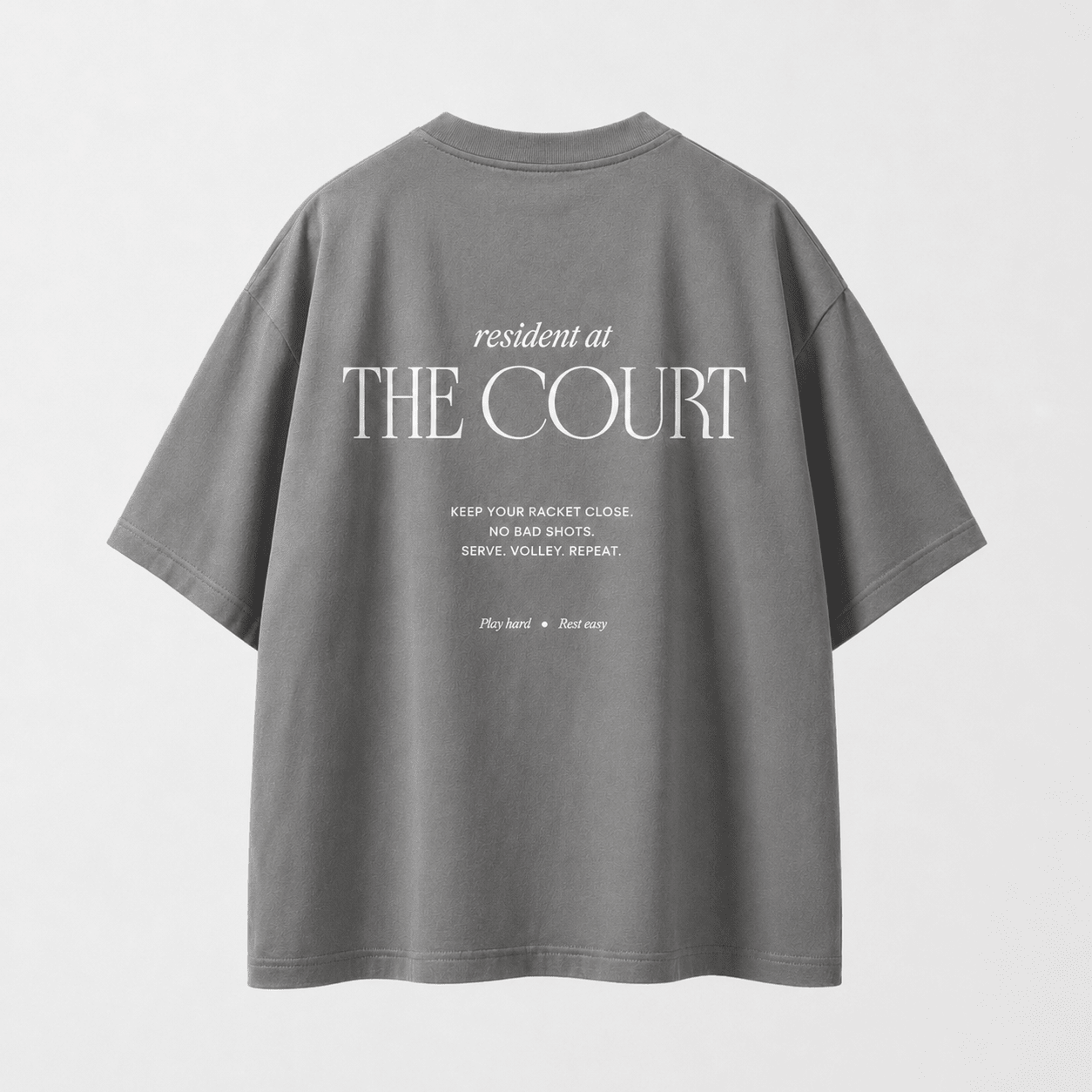 Resident At the Court Grey Oversized Tee XS - Premium Unisex Graphic T-Shirt | LEKSI Pakistan