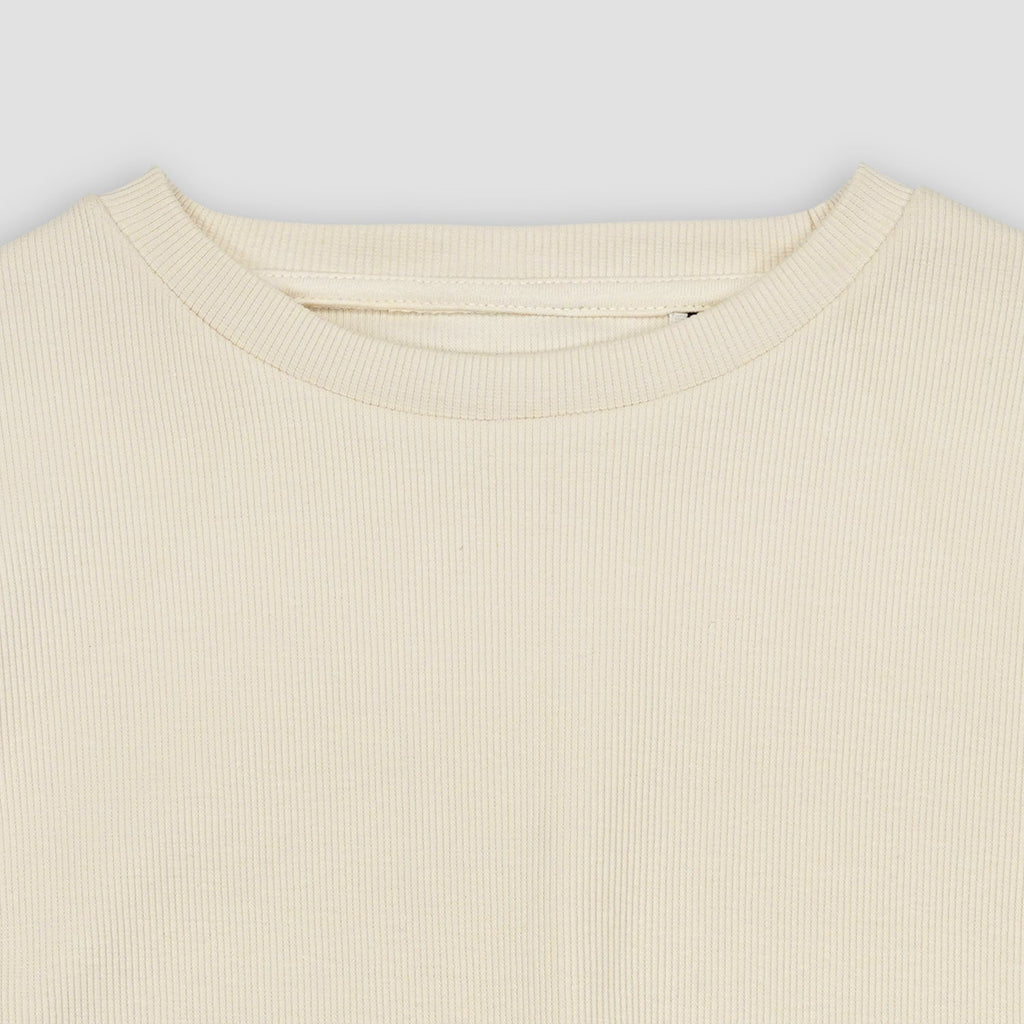 Ruched White Ribbed Top XXS - Premium Unisex | LEKSI Pakistan