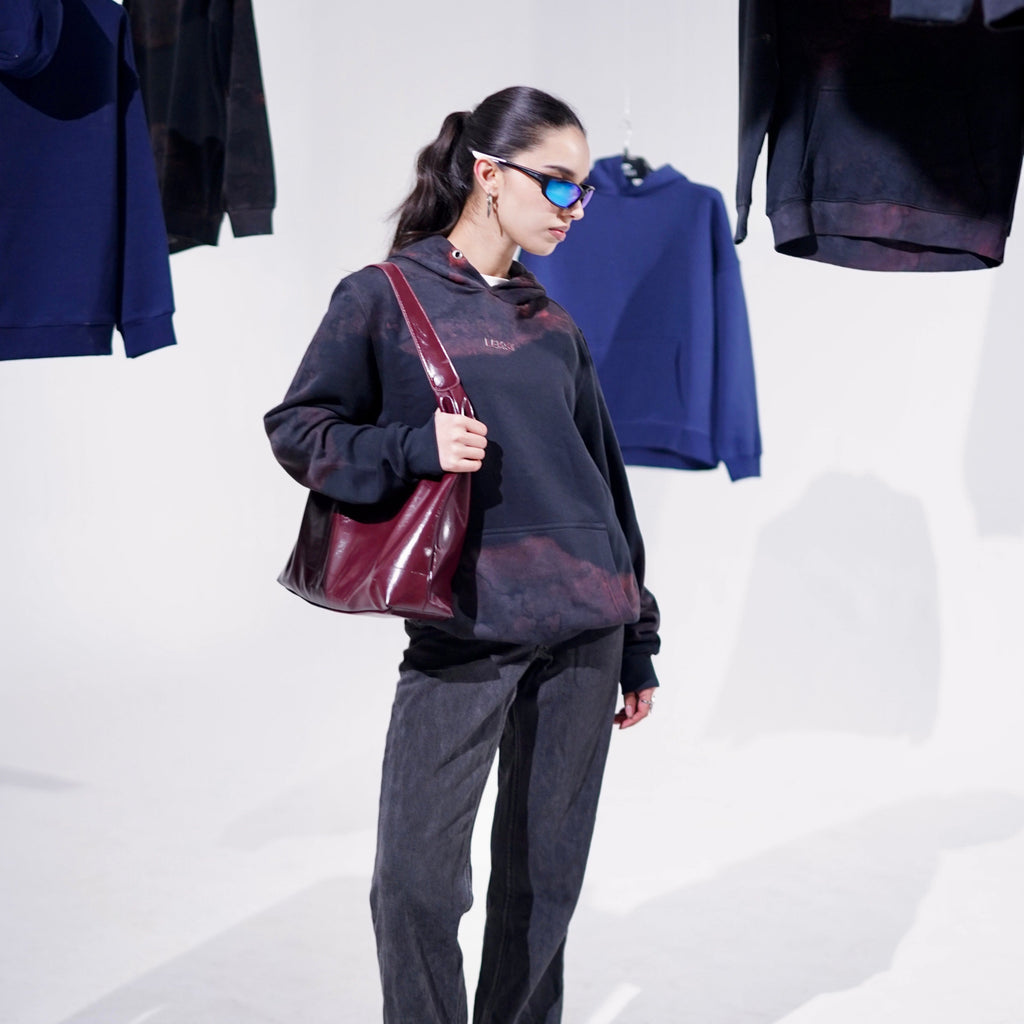 Rusty Black Acid Cloud Hoodie S - Premium Unisex Raglan Hoodie | LEKSI Pakistan