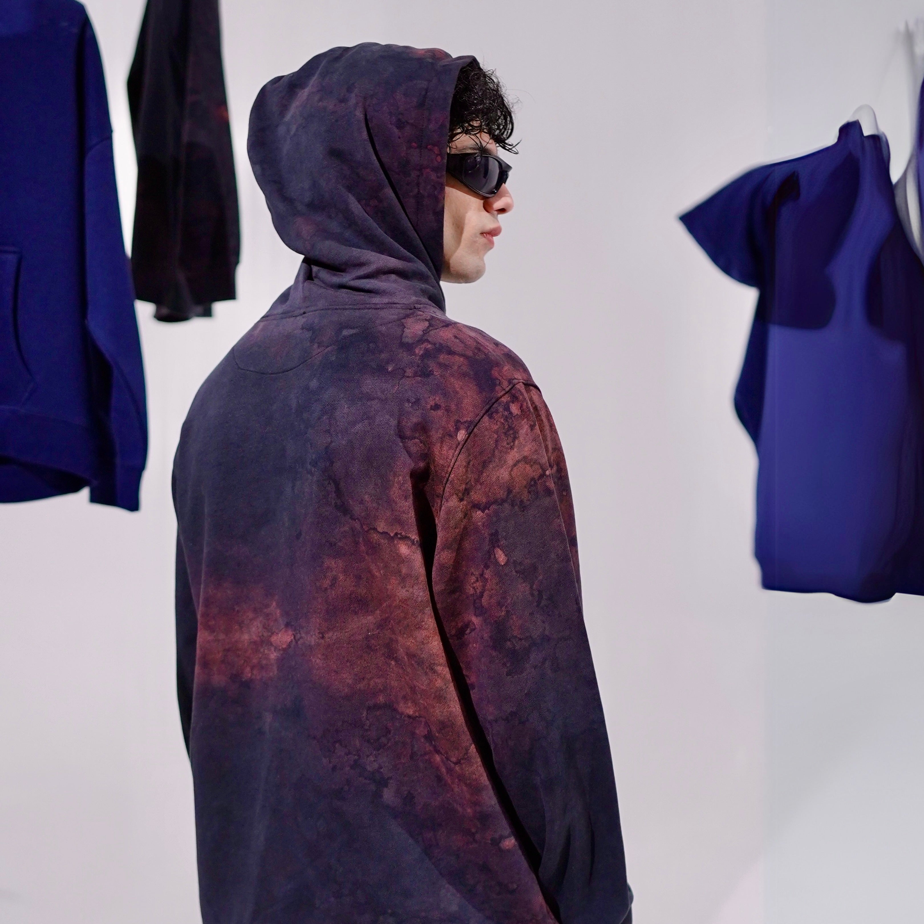 Rusty Black Acid Cloud Hoodie S - Premium Unisex Raglan Hoodie | LEKSI Pakistan