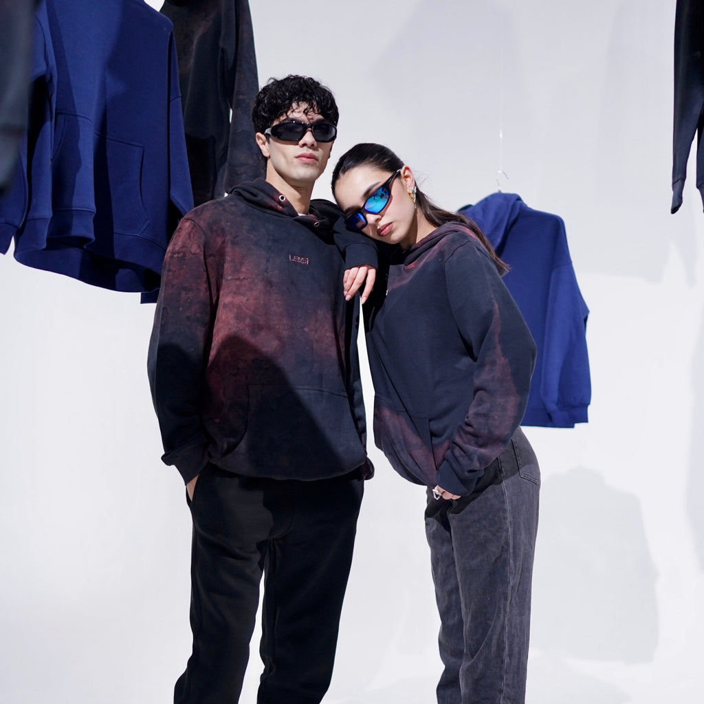 Rusty Black Acid Cloud Hoodie S - Premium Unisex Raglan Hoodie | LEKSI Pakistan